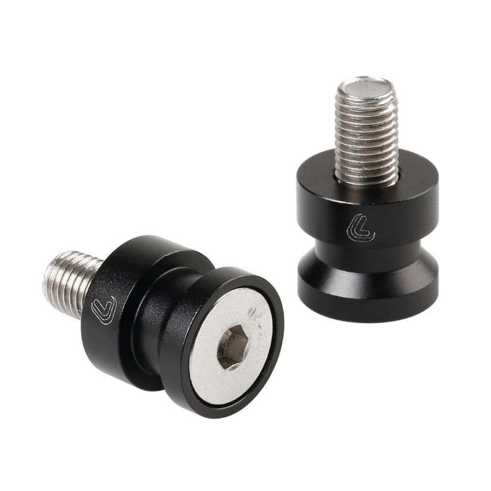 Μπομπίνες στήριξης για βάση/καβαλέτα/στάντ 10x1,25mm (μαύρο αναδιωμενο αλουμίνιο) -2τμχ