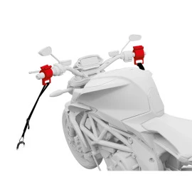 Σφιγκτήρες στερέωσης μηχανής tie down clamps για στήριξη από τα χερούλια σε μαύρο χρώμα 2τμχ