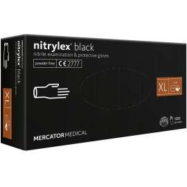 Γάντια νιτριλίου AMiO Mercator Nitrylex Basic σε μαύρο χρώμα XLarge (XL) - 100 Τεμ.  (MER13529)