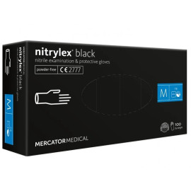 Γάντια νιτριλίου AMiO Mercator Nitrylex Basic σε μαύρο χρώμα Medium (M) - 100 Τεμ. (MER13329)
