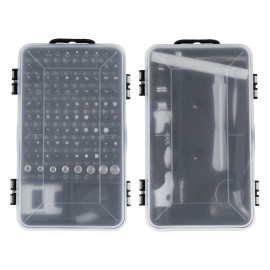 GLOBOSTAR® ELEKIT 79996 Ολοκληρωμένο Mini DIY ΚΙΤ με 115 Μικροεργαλεία σε 1 Βαλιτσάκι - Μαύρο & Λευκό - Μ15.5 x Π10 x Υ5cm