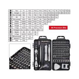 GLOBOSTAR® ELEKIT 79996 Ολοκληρωμένο Mini DIY ΚΙΤ με 115 Μικροεργαλεία σε 1 Βαλιτσάκι - Μαύρο & Λευκό - Μ15.5 x Π10 x Υ5cm