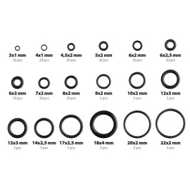 Κασετίνα με λαστιχάκια O-ring 18 διαφορετικών διαστάσεων 225τμχ