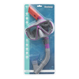 BESTWAY μάσκα θαλάσσης 24029 με αναπνευστήρα, διοπτική, μωβ