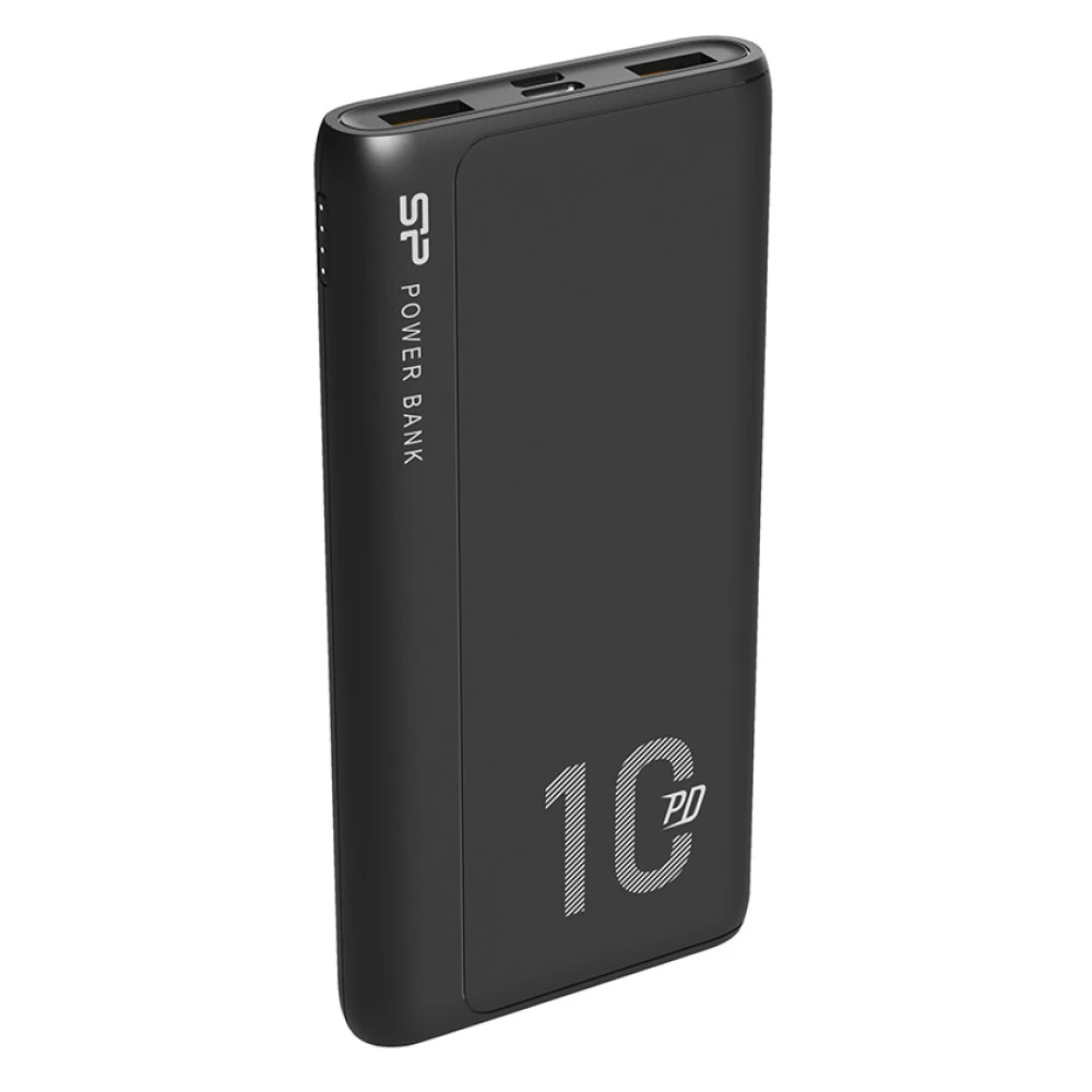 Power Bank Silicon Power QP15 10.000mAh με 2x USB & USB Type-C 3A Μαύρο