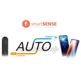Power Bank Silicon Power QP15 10.000mAh με 2x USB & USB Type-C 3A Μαύρο
