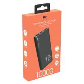 Power Bank Silicon Power QP15 10.000mAh με 2x USB & USB Type-C 3A Μαύρο