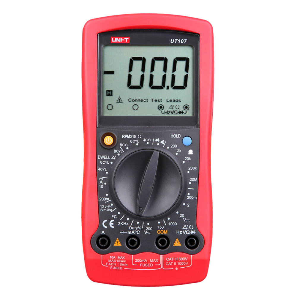 Ψηφιακό Πολύμετρο Αυτοκινήτων UNI-T UT107 με RPM, Dwell & Test Μπαταρίας