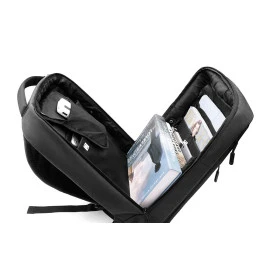 Τσάντα Πλάτης Arctic Hunter 1701 με Θήκη Laptop 15.6", USB & Αντανακλαστικά 17L Μαύρη