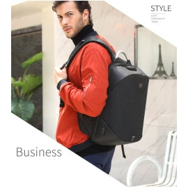 ARCTIC HUNTER τσάντα πλάτης B00208 με θήκη laptop 15.6", λουκέτο TSA, 24L, μαύρη