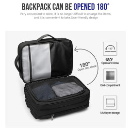 ARCTIC HUNTER τσάντα πλάτης B00345 με θήκη laptop 15.6", USB, 19-32L, μαύρη