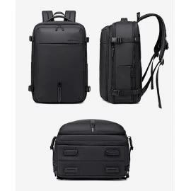 Τσάντα Πλάτης Arctic Hunter B00866 με Θήκη Laptop 15.6", Αεροστεγή Θήκη & Επέκταση 35.5L/49.5L Μαύρη