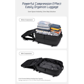Τσάντα Πλάτης Arctic Hunter B00866 με Θήκη Laptop 15.6", Αεροστεγή Θήκη & Επέκταση 35.5L/49.5L Μαύρη