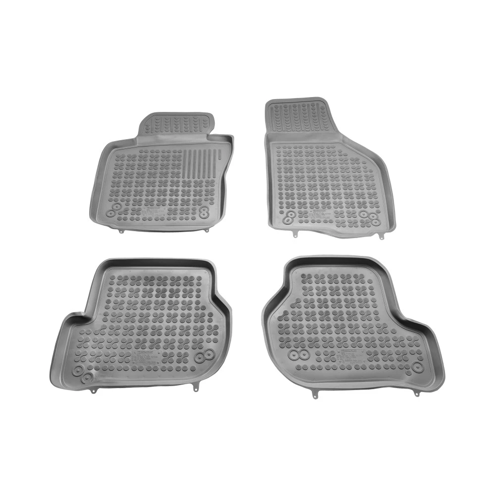 VW Golf 5 / 6 / VW Jetta / Seat Leon (2004-2012) / VW Scirocco / Skoda Octavia 2 (2004-2013) λαστιχένια γκρι πατάκια σκαφάκια Rezaw Plast - 4τμχ