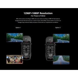 DDPAI smart σετ καμερών αυτοκινήτου N1 Dual 1296p/1080p WiFi