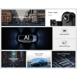 DDPAI smart σετ καμερών αυτοκινήτου N5 Dual 4K/1080p WiFi/Bluetooth GPS