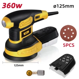 DELI έκκεντρο τριβείο DL-SG125-E3 360W Φ125mm με ρυθμιζόμενη ταχύτητα και συλλέκτη