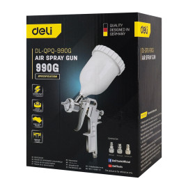 DELI πιστόλι βαφής αέρος άνω δοχείου DL-QPQ-990G 600cc 1.5mm