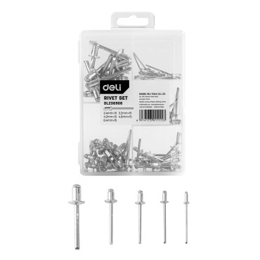 DELI σετ πριτσίνια DL236906 χάλυβας άνθρακα 2.4-6.4mm 75τμχ