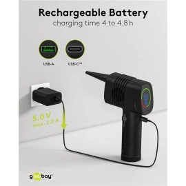 GOOBAY ηλεκτρικό air duster 61667 LED οθόνη 46.8W 2000mAh μαύρο