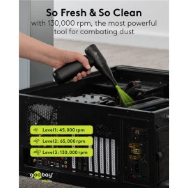 GOOBAY ηλεκτρικό air duster 77831 με φακό 180W 6000mAh μαύρο