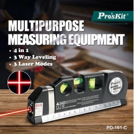 PROSKIT γραμμικό αλφάδι laser PD-161-C με κόκκινη δέσμη και μετροταινία