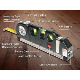 PROSKIT γραμμικό αλφάδι laser PD-161-C με κόκκινη δέσμη και μετροταινία