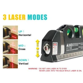 PROSKIT γραμμικό αλφάδι laser PD-161-C με κόκκινη δέσμη και μετροταινία