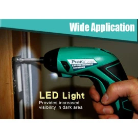 PROSKIT ηλεκτρικό κατσαβίδι PT-1362U με 4 μύτες LED φακός 1500mAh