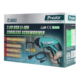 PROSKIT ηλεκτρικό κατσαβίδι PT-1362U με 4 μύτες LED φακός 1500mAh