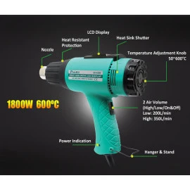 PROSKIT πιστόλι θερμού αέρα SS-626B με οθόνη 1800W 50~600 °C