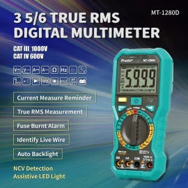 PROSKIT ψηφιακό πολύμετρο MT-1280D 1000V DC NVC True RMS