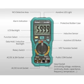 PROSKIT ψηφιακό πολύμετρο MT-1280D 1000V DC NVC True RMS