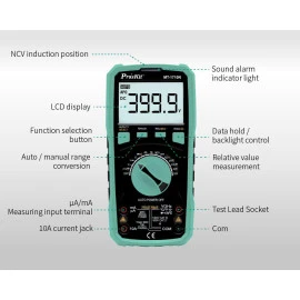 PROSKIT ψηφιακό πολύμετρο MT-1710N μέτρηση AC/DC True RMS NCV