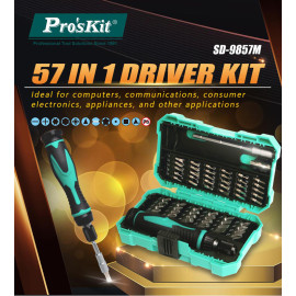 PROSKIT σετ κατσαβίδι ακριβείας SD-9857M με 54 μύτες με θήκη 57τμχ
