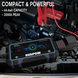 AVAPOW A9 Plus Εκκινητής Μπαταρίας Αυτοκινήτου 12V/2000A με Φακό και Power Bank 12000mAh