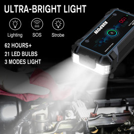 AVAPOW A9 Plus Εκκινητής Μπαταρίας Αυτοκινήτου 12V/2000A με Φακό και Power Bank 12000mAh