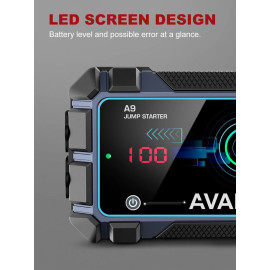 AVAPOW A9 Pro Εκκινητής Μπαταρίας Αυτοκινήτου 12V/2500A με Φακό και Power Bank 16000mAh