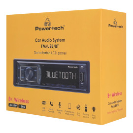 POWERTECH PT-1603 Ηχοσύστημα Αυτοκινήτου 1 DIN με Αποσπώμενο Πάνελ, Bluetooth 5.4/FM/USB/Micro SD, 4x55W