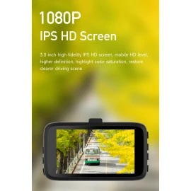 POWERTECH PT-1333 Κάμερα Αυτοκινήτου 1080p με Οθόνη 3" και Αισθητήρα Βαρύτητας