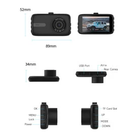 POWERTECH PT-1333 Κάμερα Αυτοκινήτου 1080p με Οθόνη 3" και Αισθητήρα Βαρύτητας