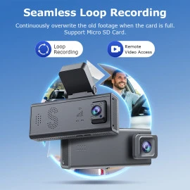 SECTEC ST-CC09-GPS-EU Κάμερα Αυτοκινήτου Διπλή Μπροστά/Καμπίνα 1080p με GPS & 4G
