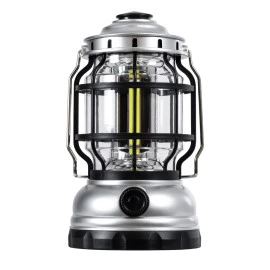 GloboStar® 69933 αυτόνομο επαναφορτιζόμενο φανάρι Camping LED 5W  - Dimmable - μαύρο ασημί - ψυχρό λευκό 6000K  GloboStar® 69933 αυτόνομο επαναφορτιζόμενο φανάρι Camping LED 5W  - Dimmable - μαύρο ασημί - ψυχρό λευκό 6000K