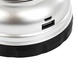 GloboStar® 69933 αυτόνομο επαναφορτιζόμενο φανάρι Camping LED 5W  - Dimmable - μαύρο ασημί - ψυχρό λευκό 6000K  GloboStar® 69933 αυτόνομο επαναφορτιζόμενο φανάρι Camping LED 5W  - Dimmable - μαύρο ασημί - ψυχρό λευκό 6000K