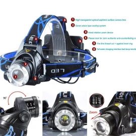 GloboStar® 79055 φακός κεφαλής επαναφορτιζόμενος LED CREE XML2-T6 Chip 10 Watt 1800lm με 2 x 18650 μπαταρίες 5200mAh ψυχρό λευκό 6000K GloboStar® 79055 φακός κεφαλής επαναφορτιζόμενος LED CREE XML2-T6 Chip 10 Watt 1800lm με 2 x 18650 μπαταρίες 5200mAh ψυχρό λευκό 6000K