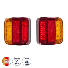 GloboStar® 79930 Ζευγάρι Universal Φανάρια για Τρέιλερ LED - DC 12V - Κόκκινο - Πορτοκαλί - Λευκό - Αδιάβροχα IP66 - Μ10.3 x Π10.3 x Υ3cm - 1 Χρόνο Εγγύηση GloboStar® 79930 Ζευγάρι Universal Φανάρια για Τρέιλερ LED - DC 12V - Κόκκινο - Πορτοκαλί - Λευκό - Αδιάβροχα IP66 - Μ10.3 x Π10.3 x Υ3cm - 1 Χρόνο Εγγύηση