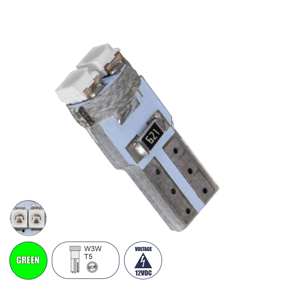 GloboStar® 81025 λάμπα αυτοκινήτου LED T5 2xSMD1210 0.6W 72lm 120° DC 12-16V IP20 Φ0.7 x Υ1.7cm πράσινο GloboStar® 81025 λάμπα αυτοκινήτου LED T5 2xSMD1210 0.6W 72lm 120° DC 12-16V IP20 Φ0.7 x Υ1.7cm πράσινο