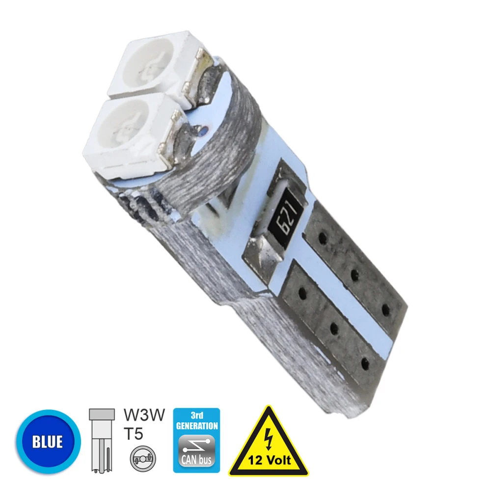GloboStar® 81026 Λάμπα Αυτοκινήτου T5 3rd Generation Can-Bus LED 2 SMD 1210 0.4W 60lm 120° DC 12V IP20 Μπλε GloboStar® 81026 Λάμπα Αυτοκινήτου T5 3rd Generation Can-Bus LED 2 SMD 1210 0.4W 60lm 120° DC 12V IP20 Μπλε