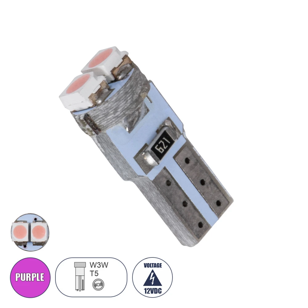 GloboStar® 81027 λάμπα αυτοκινήτου LED T5 2xSMD1210 0.6W 72lm 120° DC 12-16V IP20 Φ0.7 x Υ1.7cm ροζ GloboStar® 81027 λάμπα αυτοκινήτου LED T5 2xSMD1210 0.6W 72lm 120° DC 12-16V IP20 Φ0.7 x Υ1.7cm ροζ