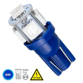 GloboStar® 81053 Λάμπα Αυτοκινήτου T10 W5W LED 5 SMD 5050 2W 240lm 360° DC 12V IP20 Μπλε GloboStar® 81053 Λάμπα Αυτοκινήτου T10 W5W LED 5 SMD 5050 2W 240lm 360° DC 12V IP20 Μπλε